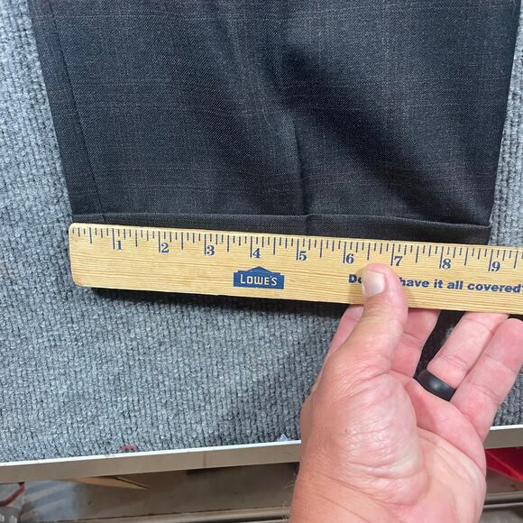 Canali Wool Dress Pants Men's 57R (35X27) Gray Window Pane Italian Made READ - Picture 12 of 13